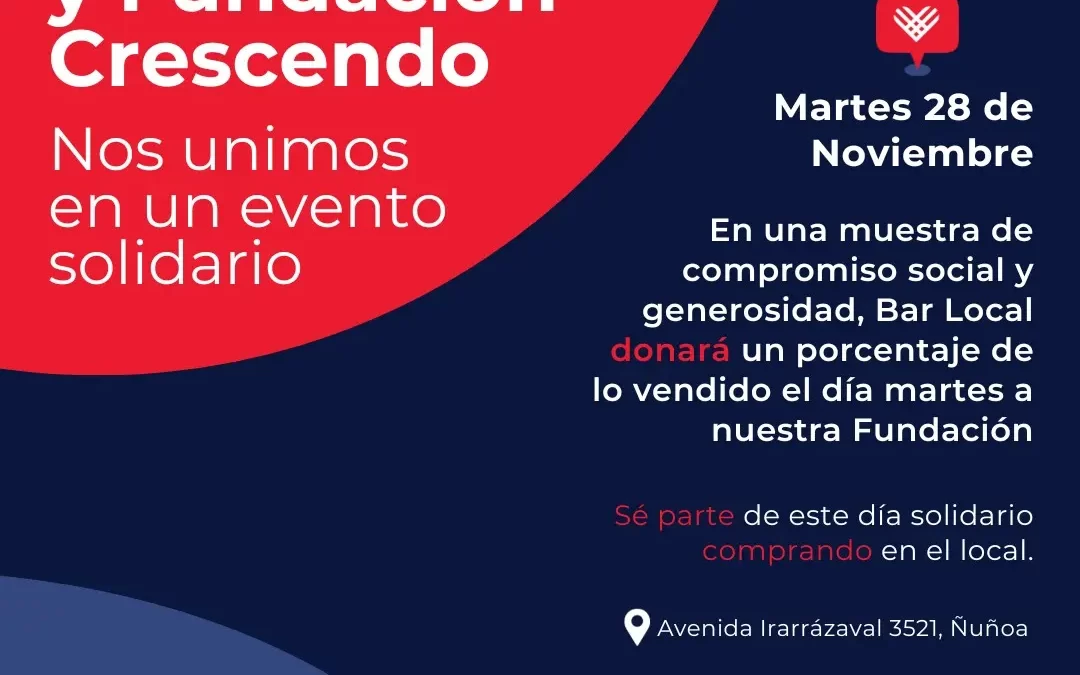 Alianza solidaria: Bar Local y Fundación Crescendo en el GivingTuesday