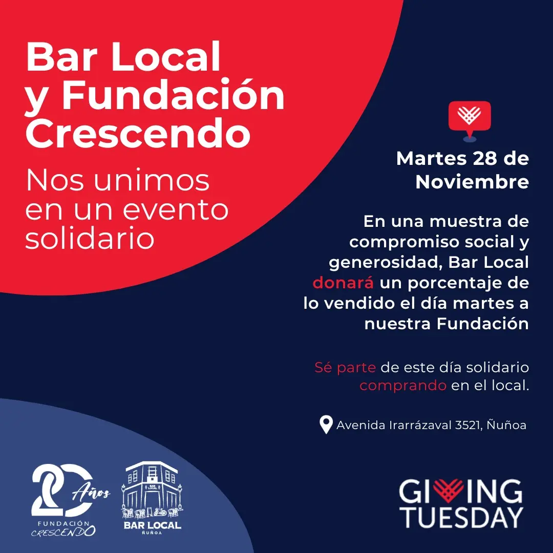 Giving Tuesday - Bar Local & Fundación Crescendo